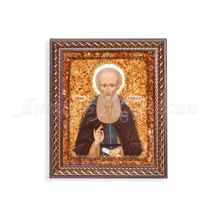 Икона из Янтаря св.Арсений купить в Москве