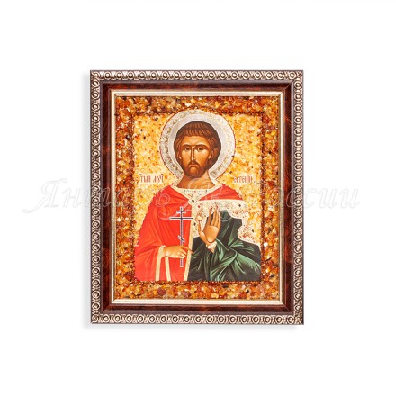 Икона из Янтаря св.Евгений купить в Москве