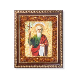 Икона св. Андрей Первозванный (рост), янтарь