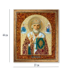 Икона св.Николай Чудотворец, янтарь
