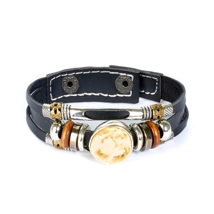 Браслет &quot;Трио&quot; из Янтаря на кожаном ремешке (в ассортименте) купить