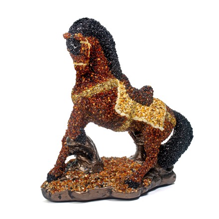 Конь на подставке 33см Керамика  Янтарь купить в Москве