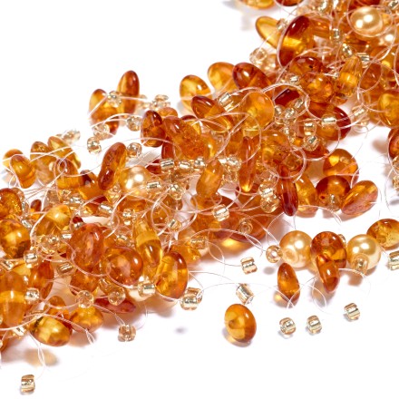 Колье &quot;Воздушное&quot; из Янтаря и бисера купить