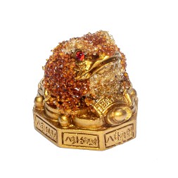 Жаба золото малая на монетах Янтарь/Керамика