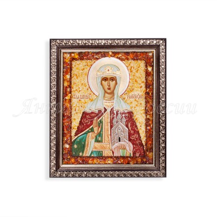 Икона из Янтаря св.Ольга купить в Москве