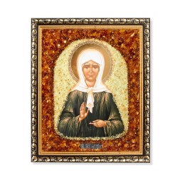 Икона св. Матрона (лик), янтарь