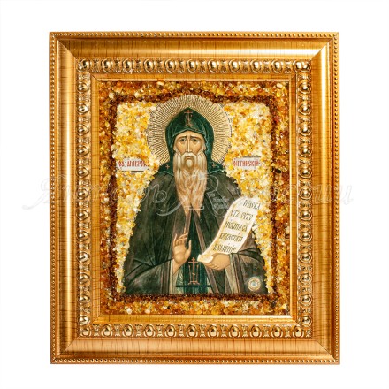 Икона из Янтаря св.Амвросий Оптинск. купить в Москве