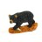Медведь черный на подставке с рыбой , янтарь купить в Москве