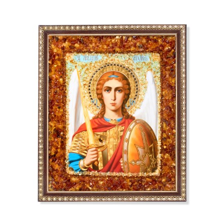 Икона св. Архангел Михаил, янтарь купить в Москве