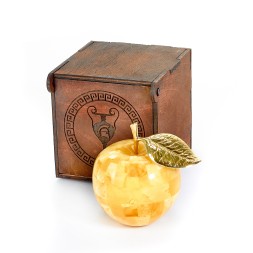 Сувенир &quot;Яблоко&quot; из Королевского Янтаря и бронзы