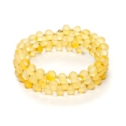 Браслет &quot;Мятый шар&quot; из Янтаря на струне купить