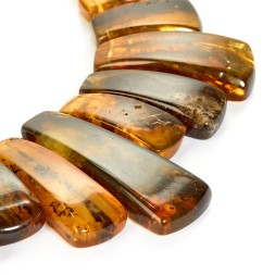 Колье &quot;Пластина&quot; из Янтаря на шелковом шнуре